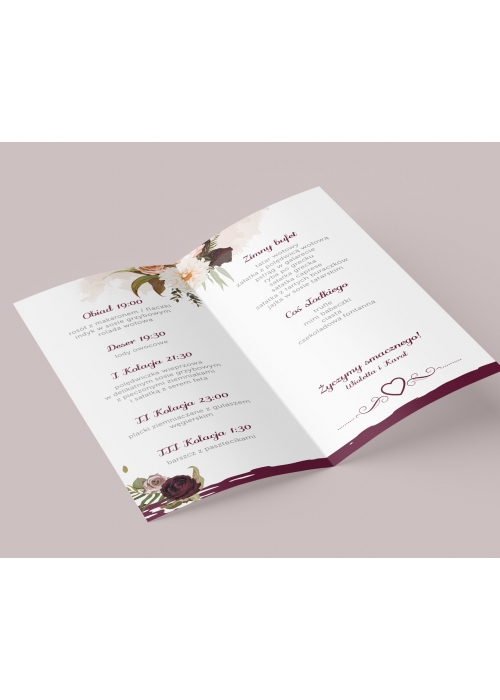 Menu Bordowe Boho