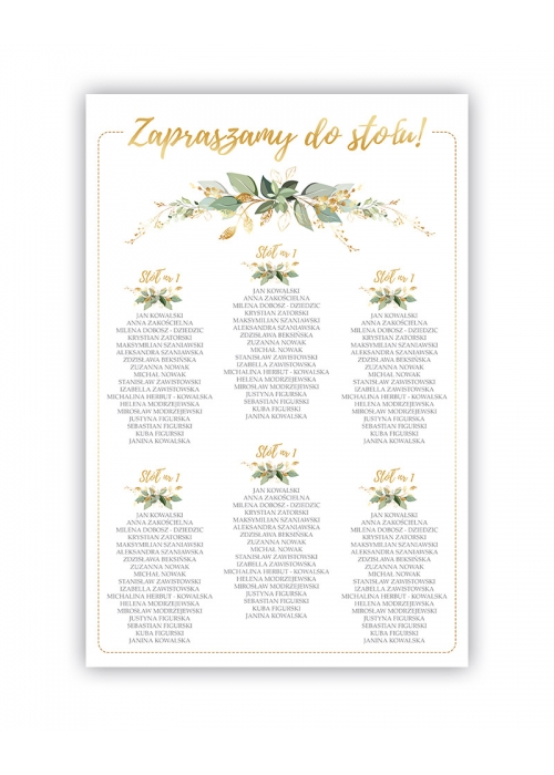 Plan Stołów Boho Wianek