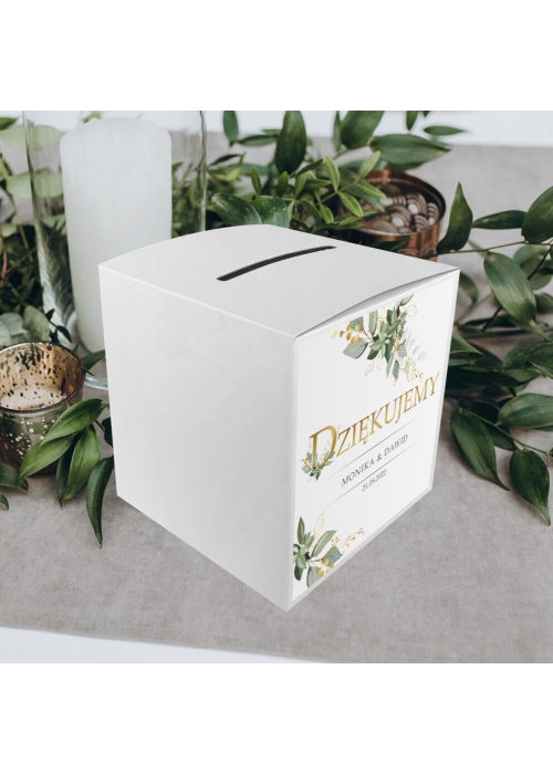 Pudełka na koperty Boho Greenery Inicjały