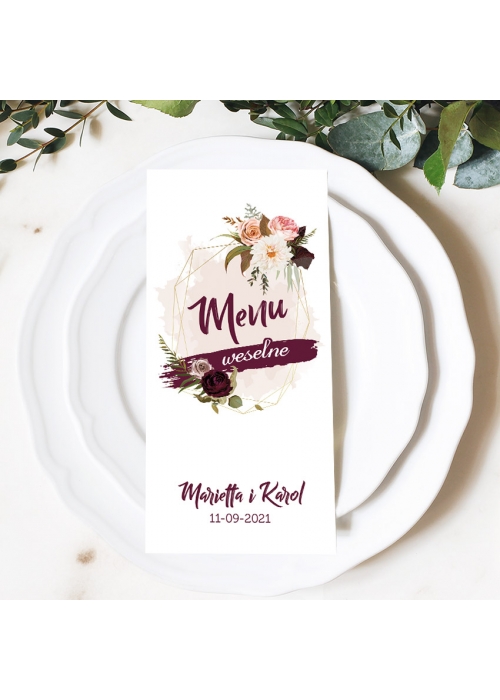 Menu Bordowe Boho