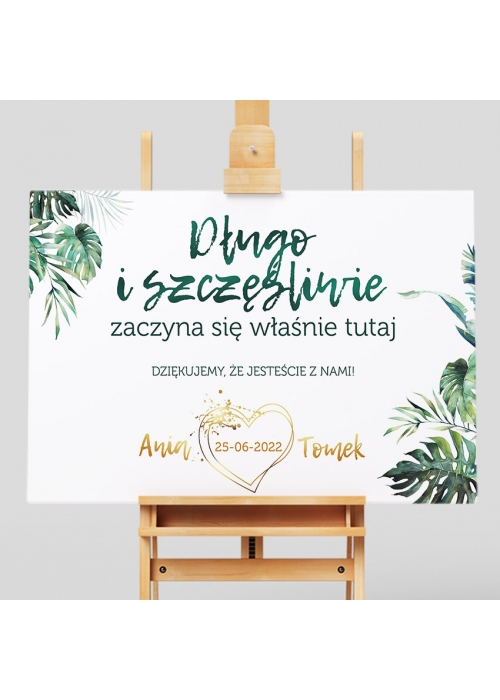 Tablica Powitalna Botaniczna Liść Monstery