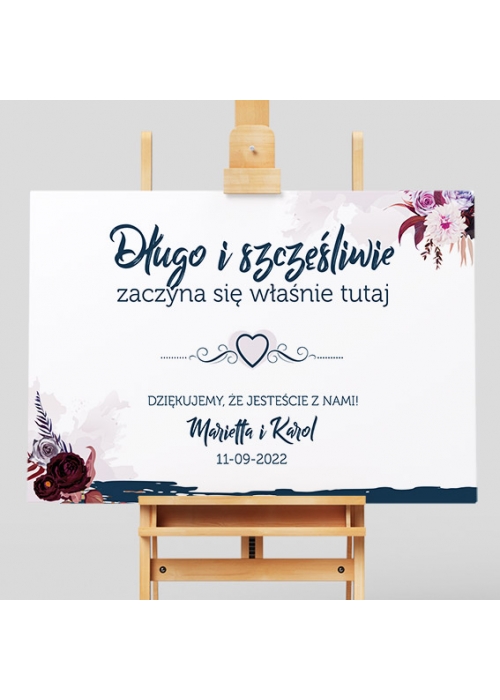 Tablica Powitalna Granatowe boho