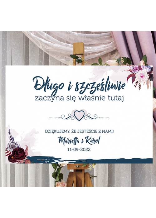 Tablica Powitalna Granatowe boho