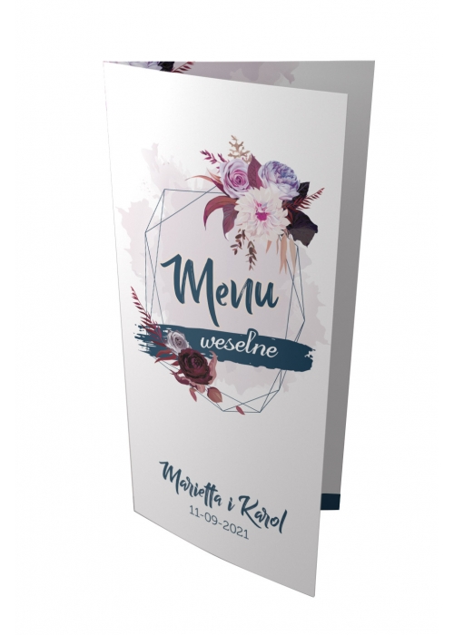 Menu Granatowe boho