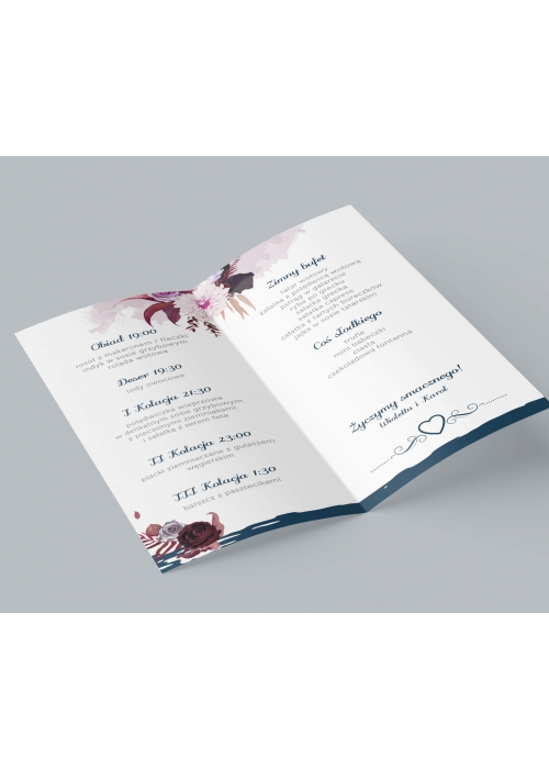 Menu Granatowe boho