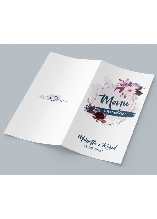 Menu Granatowe boho