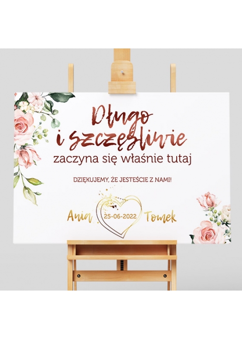 Tablica Powitalna kwiatowe serce
