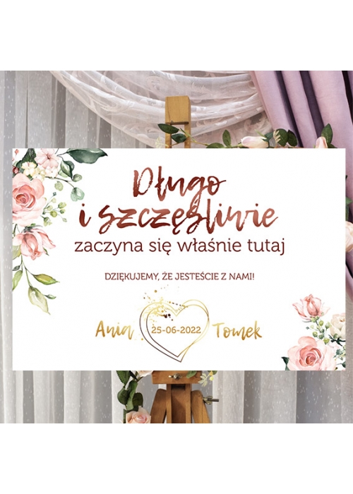 Tablica Powitalna kwiatowe serce