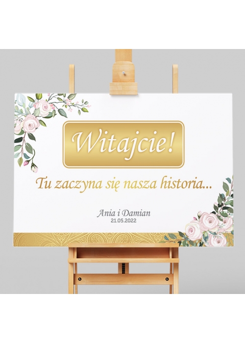 Tablica Powitalna Kwiatowa żółta