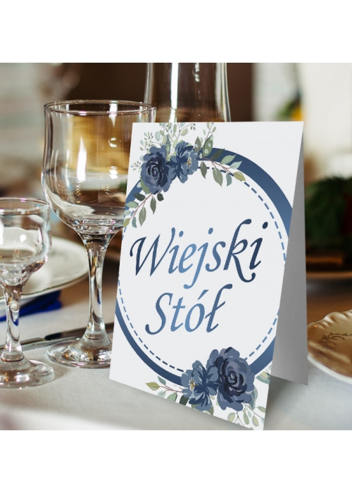 Numery stołów Kwiatowe - Granatowe