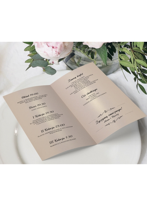 Menu Glamour Rose Gold Elegant
