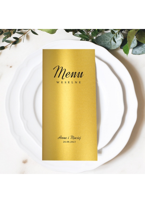 Menu Glamour Gold Elegant