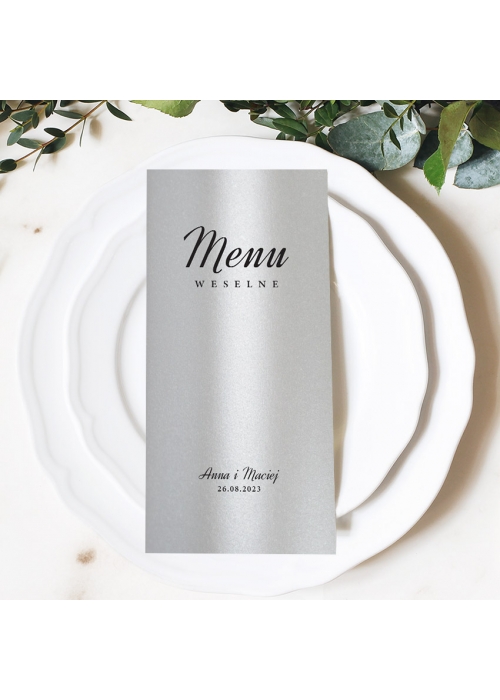 Menu Glamour Silver Elegant