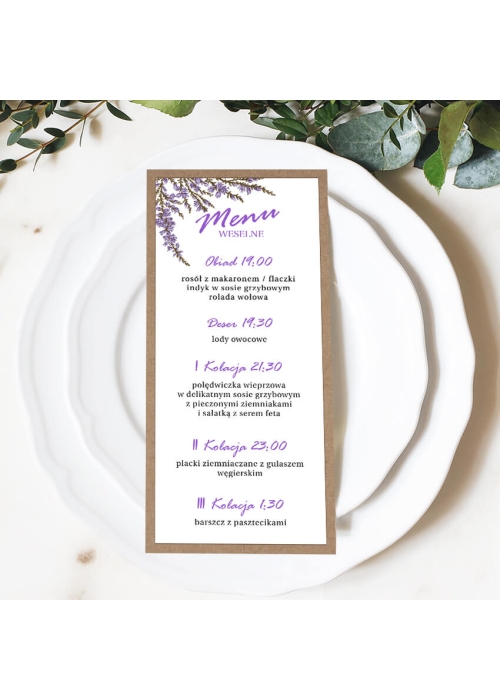 Menu z Lawendą