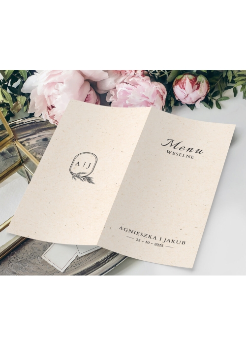 Menu Minimalistyczne z trawą pampasową