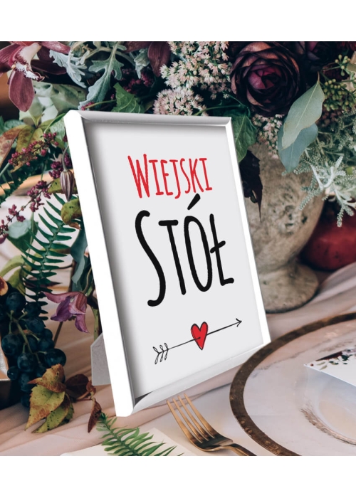 Numery stołów weselnych w Ramce nowoczesne usta