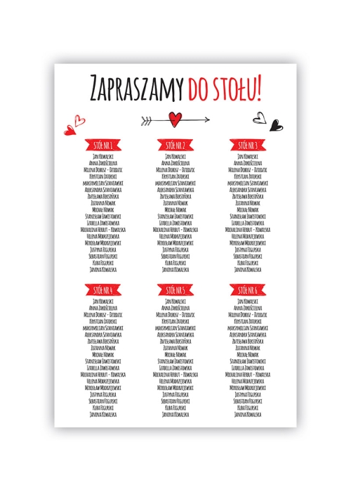 Plan Stołów nowoczesne usta