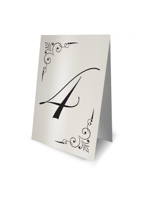Numery stołów Glamour White Pearl Elegant