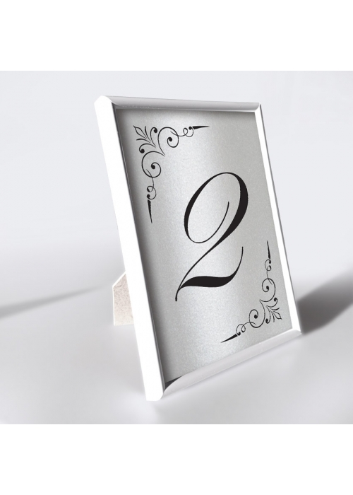 Numery stołów weselnych w Ramce Glamour Silver Elegant