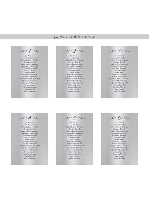 Plan Stołów glamour elegant silver