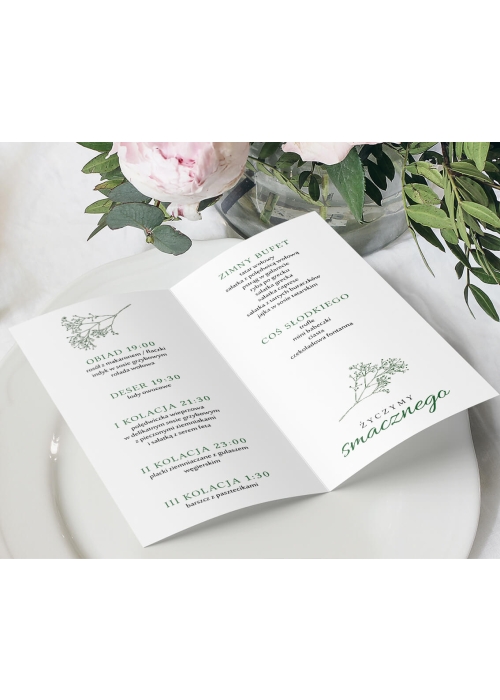Menu Gipsówka - jednokartkowe