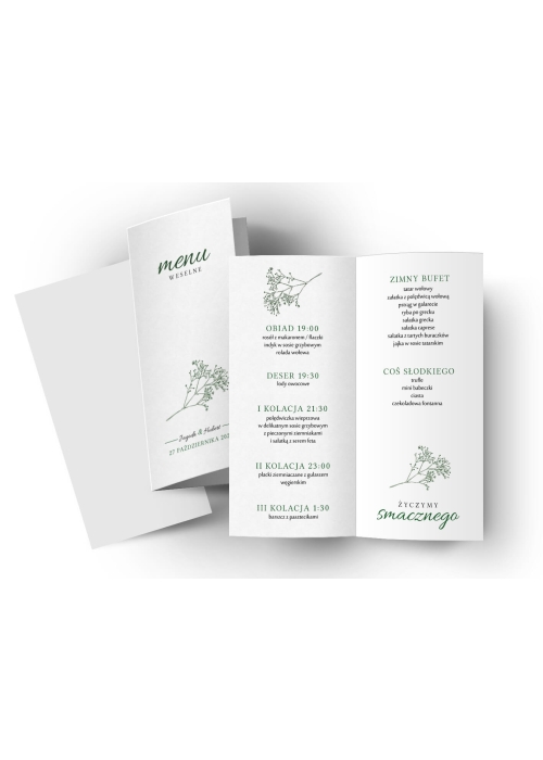 Menu Gipsówka - jednokartkowe