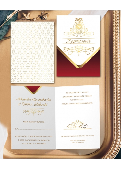 zaproszenia ślubne glamour Royal