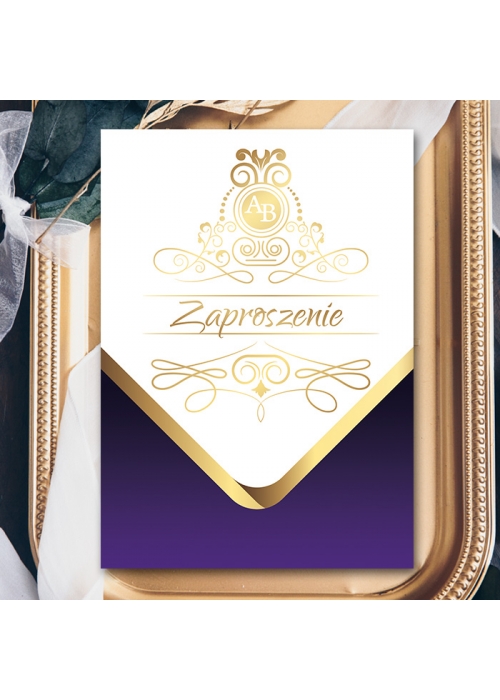 Zaproszenie ślubne Royal Purple – głęboki fiolet w stylu glamour