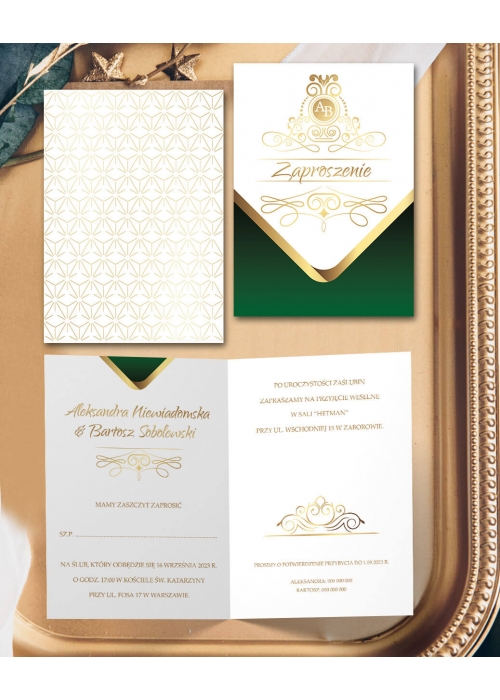 zaproszenia ślubne glamour Royal