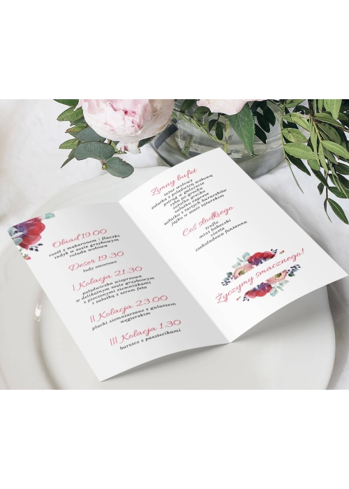 Menu rustykalne polne kwiaty