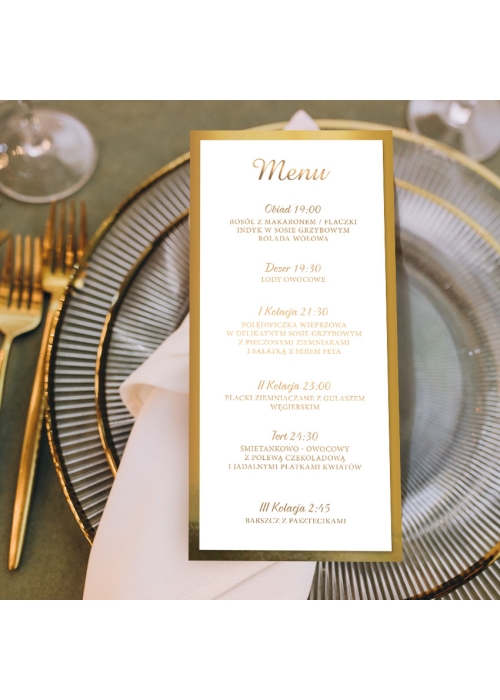 Menu MIRROR – złote